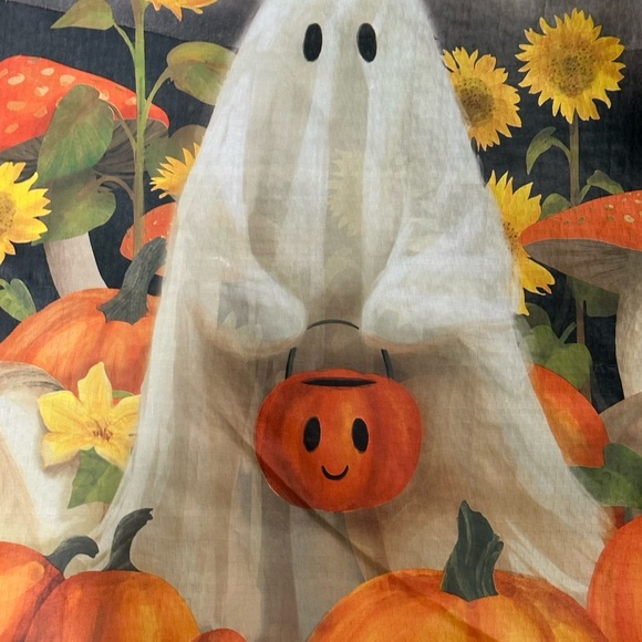 Halloween Ghost and Pumpkin Reusable Tjmaxx Tote Bag - Picture 2 of 5